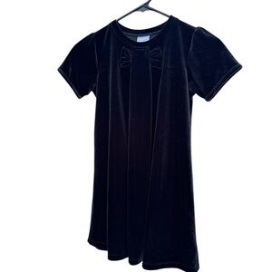 3/$20 Toughskins Girls Black Velvet Dress Size 7 Short Sleeve Holiday Party Dres